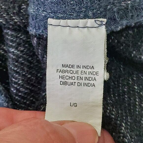 Fender Custom Shop Lucky Brand Men's Large Long Sleeve Pullover Sweater Blue - Picture 5 of 10